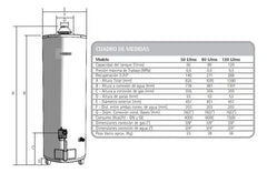Termotanque Pie Multigas Sherman Gas Tpgp50 Blanco 50l Blanco