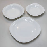 Juego Vajilla De 18 Piezas Vivendi Cuadrado Plato Plano Sopa Blanco Cristalería De Ópalo