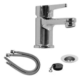 Griferia Lavatorio Fv 0181/g9 Alba Monocomando Baño Pileta Plateado Brillante
