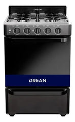 Cocina Drean 56cm Negra Horno 74l Luz Encendido Parrilla Multigas Cd5603an0 Negro