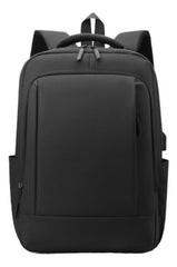 Mochila Porta Notebook De Viaje Urbana De Tela Usb Negro Negro Liso