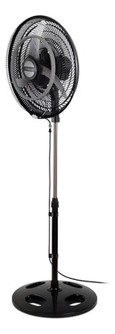 Ventilador De Pie 20 Orbital Coolbreeze - 3 Palas De Metal Color Plateado Estructura Negro - Vpm2016cb