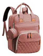 Mochila Multifunción Maternal Cambiador Cuna Bebe Rosa Cts Rosa Liso