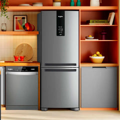 Heladera Whirlpool Wre57ck No Frost Inverter 449l Plata Cs Platino