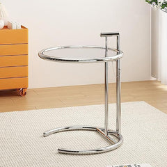 Mesa Ratona Living Arrime Bandeja Cafe Acero Croma Vidrio Cs Gris