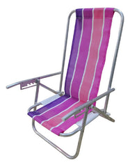 Reposera Playa Camping Aluminio Botafogo Violeta Rayada 5 P Violeta