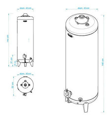 Termotanque A Gas Escorial 120l Protección Anti Corrosión Color Blanco