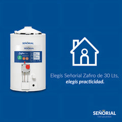 Termotanque Señorial 30 Litros Alta Recuperacion Línea A Gas Color Blanco