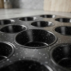 Molde De Acero Antiadherente Para 12 Muffins Carol 20028fne Negro