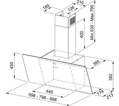 Campana De Pared Spar Franke Vertical Fp J615 V Bk 60cm Cs Negro