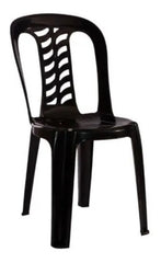 Silla De Plastico Jardin Apilable Garden Life Bistro Negra Negro
