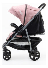 Cochecito De Paseo Con Manillar Rebatible Rosado Rosa Plateado