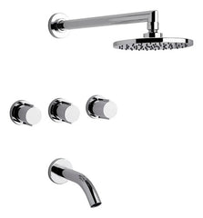 Grifería Ducha Bañera Con Trans Fv California Plus 0103/17p Plateado Cromado
