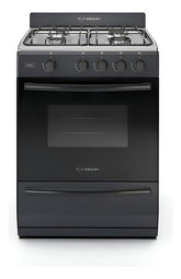 Cocina Multigas Ormay Inox Negra 4 Hornallas 91l Clase A Negro