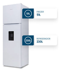 Heladera Con Freezer Con Dispenser No Frost 281l Blanca- Phnt267bd2 Blanco