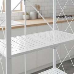 Organizador Multiuso 3 Estantes Plegable Ruedas Tm Blanco Cs