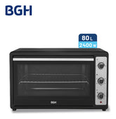 Horno Eléctrico Bgh 80 Litros Mecánico Negro Bhe80m25i