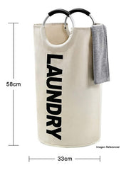 Cesto Canasto Ropa Sucia Con Manijas Metalicas Tio Musa Natural