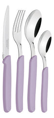 Juego De Cubiertos Tramontina Carmel 24 Pz Cuchillo Tenedor Color Lila