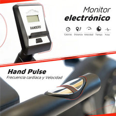 Bicicleta Fija Horizontal Randers Arg-2534 Regulabe Mangetic Color Negro