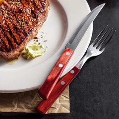 Juego De 12 Cubiertos Tramontina Churrasco Madera Acero - Marrón