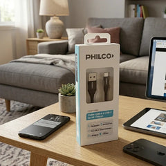 Cable De Datos Philco Conexion Usb-a A Usb-c Quick Charge Negro