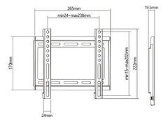 Soporte Fijo Para Tv Led Lcd Onebox Ob-f24 De 23 A 43p 35kg Negro