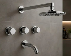 Grifería Ducha Bañera Con Trans Fv California Plus 0103/17p Plateado Cromado