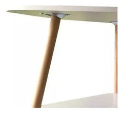Mesa Ratona Triangular Escandinava Blanca Madera Aglomerado Blanco