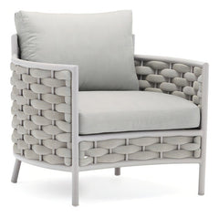 Juego Sillones Living Jardin Exterior Aluminio Loop Tio Musa Color Gris