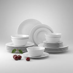 Juego Vajilla De 24 Piezas Vivendi Plato Plano Redondo Sopa Blanco Lisa