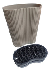 Set Juego 5 Cuchillos Tijera Soporte Cocina Chef Marron Cts Marrón Claro