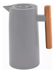 Jarra Termo Con Manija De Madera Pico Vertedor de 1l Gris