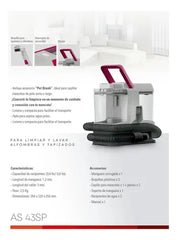 Hidroaspiradora Ultracomb As43sp 400w Con Pet Brush Para Alf Blanco
