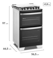 Cocina A Gas Electrolux F4edm De 4 Hornallas Doble Horno Negro