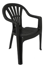 Silla Plastica Apilable Interiores Exteriores Tm Eco H:100kg Negro Lisa
