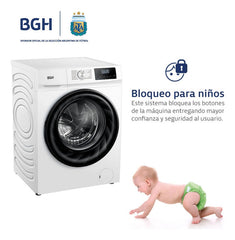 Lavasecarropas Carga Frontal Bgh Bwdn10w25ar Inverter 10kg Blanco