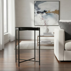 Mesa Ratona Mesa De Arrime De Luz Metal Negra Vivendi Negro