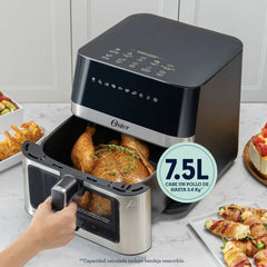 Freidora De Aire Digital Oster Con Ventana 7.5 Litros Gris