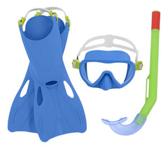 Set De Buceo Snorkel Aletas Niños +3 Bestway 25039 Azul/verde