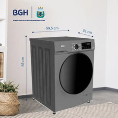 Lavarropas Bgh Inverter Frontal 8kg Bwfe08s24ar Dark Silver - Gris Oscuro