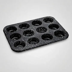 Molde De Acero Antiadherente Para 12 Muffins Carol 20028fne Negro