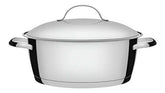 Cacerola Allegra 24cm Asas Acero Triple Fondo Tramontina Color Plateado
