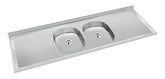 Mesada Doble Bacha Central Acero 140cm Delos Duranox 430 Cts