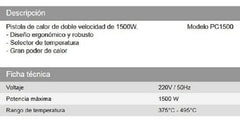 Pistola De Calor Daihatsu Pc1500 De 1500w 375oc 495oc Cts Rojo