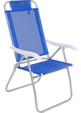 Reposera De 4 Posiciones Bel Aluminio Poliester Pvc Azul Azul