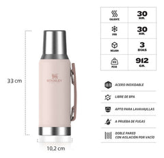 Termo Stanley Mate System Classic 1200ml Rose Qrtz Bpa Free Rosa