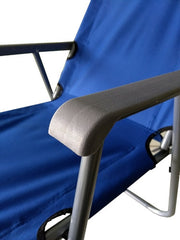 Reposera Plegable Caño 1 Posicion Tela Oxford En Azul Azul