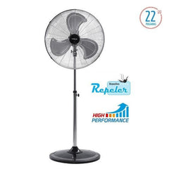 Ventilador Pie Liliana Vpc22 3 Velocidades 3 Aspas Metalicas 3 Plata Metal 55.88 Cm Negro/plata