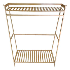Organizador Perchero Estantes Bambu Variable De Alturas Marrón